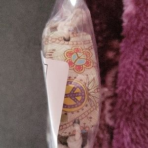 Hippie peace& flower adjustable leather bracelet